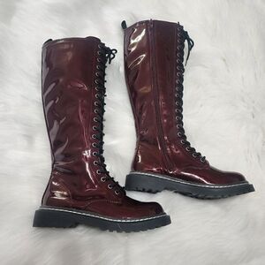 Wild Pair  Womens - Size 5.5 M - Rylee Red Combat & Lace-up Boots